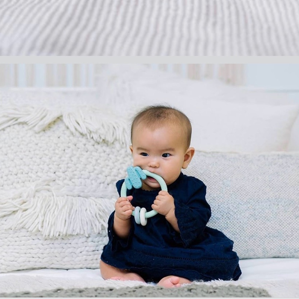 Itzy Ritzy Silicone Teether with Rattle; Rattle Teether Features Rattling Sound - Picture 3 of 4